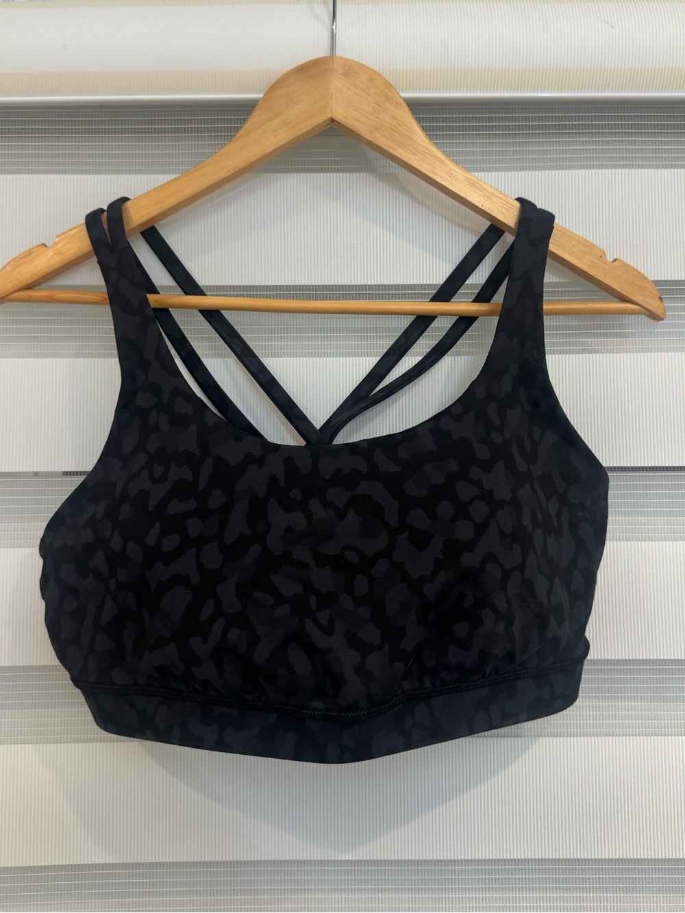lululemon athletica Black Leopard Print Strappy Sports Bra